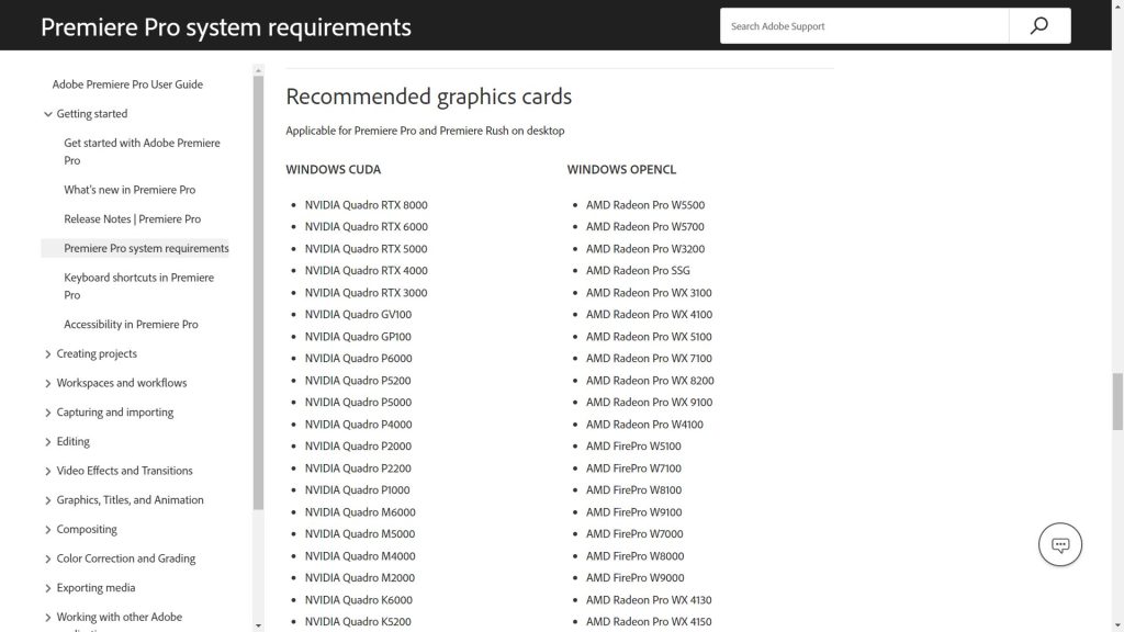 Adobe Premiere nên chọn CUDA hay OpenCL?