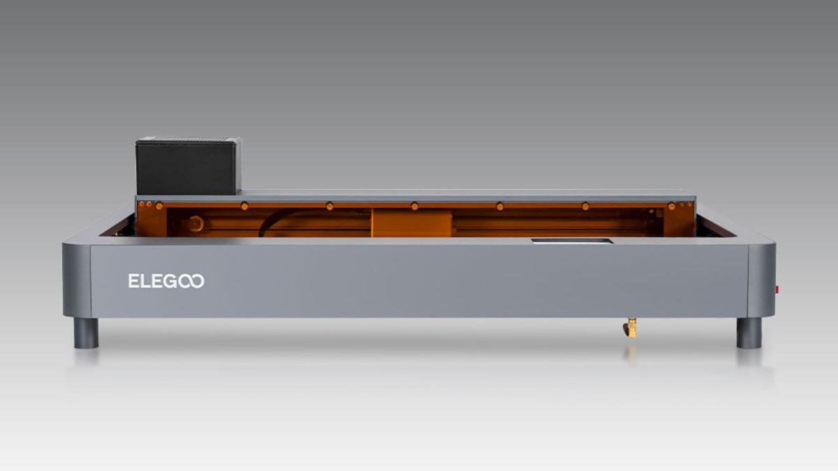 A photo of a sleek Elegoo Phecda laser engraver
