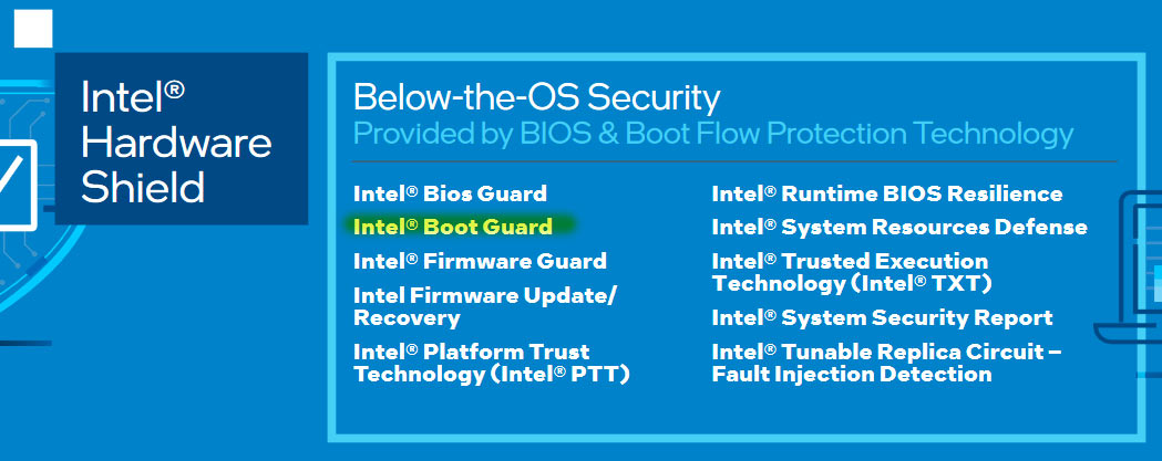 Intel Boot Guard, một phần của Intel Hardware Shield