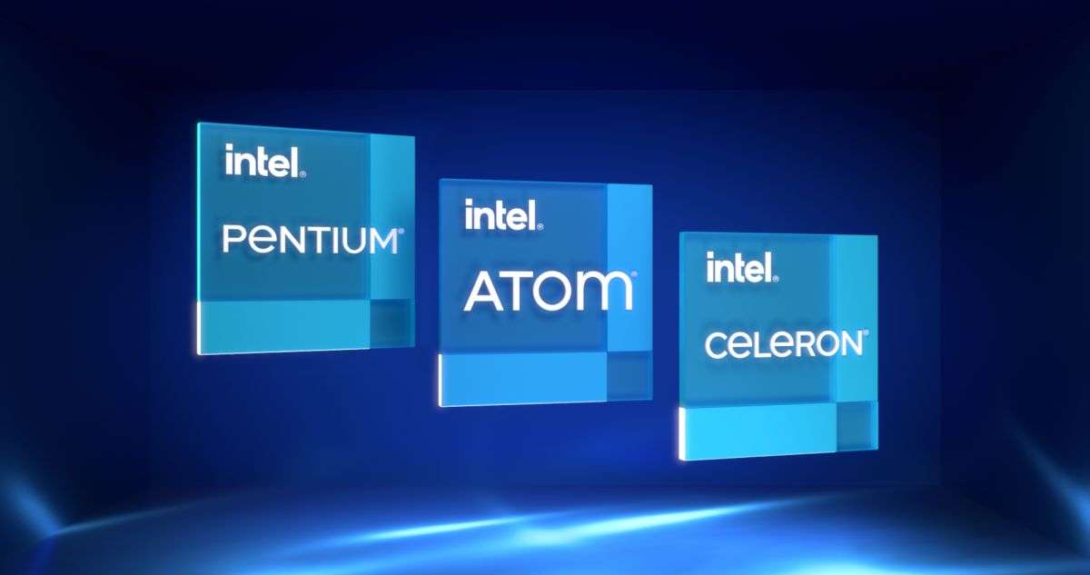 Celeron, Atom and Pentium logos