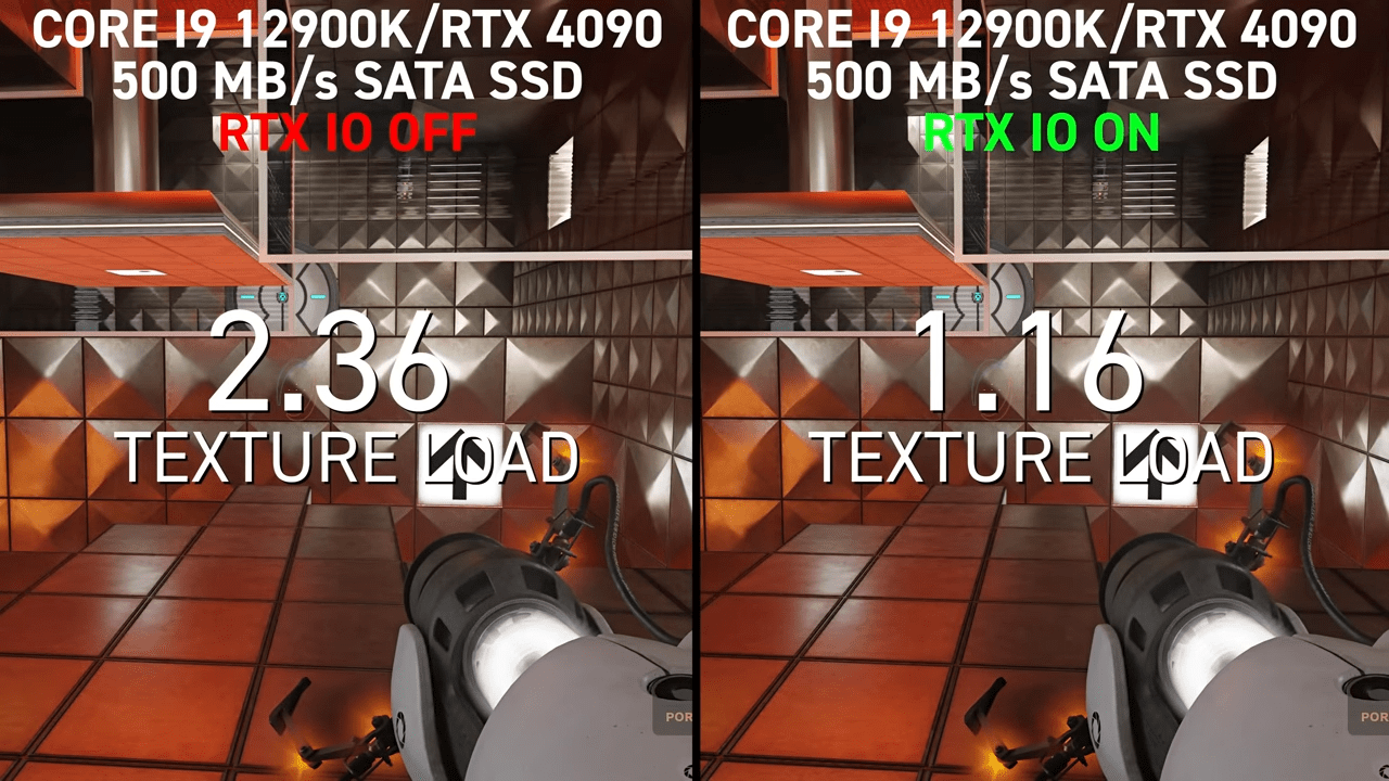 Digital Foundry RTX IO Benchmark trong Portal: Prelude RTX